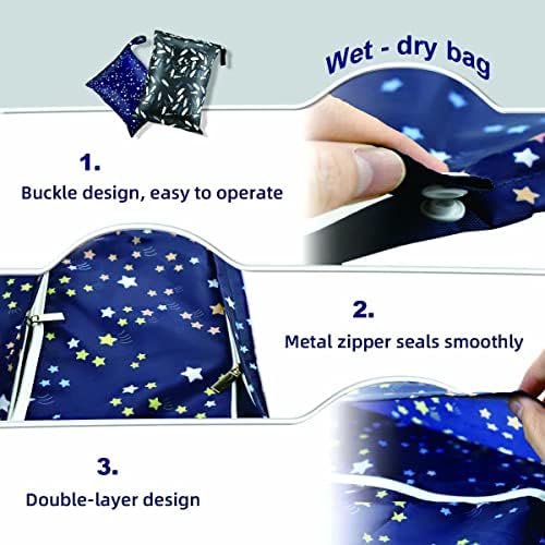 Two Yuntop wet dry bags showing dual zippered compartments