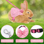 Habbiful pink polka dot rabbit dress with elegant bow detail packaging view