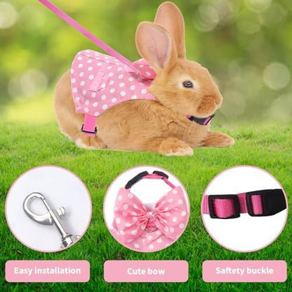Habbiful pink polka dot rabbit dress with elegant bow detail packaging view