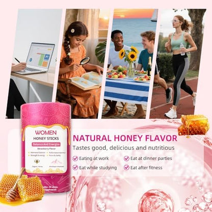 Boasi Kluniz women supplement container with fresh strawberry illustrations showing thirty count quantity.