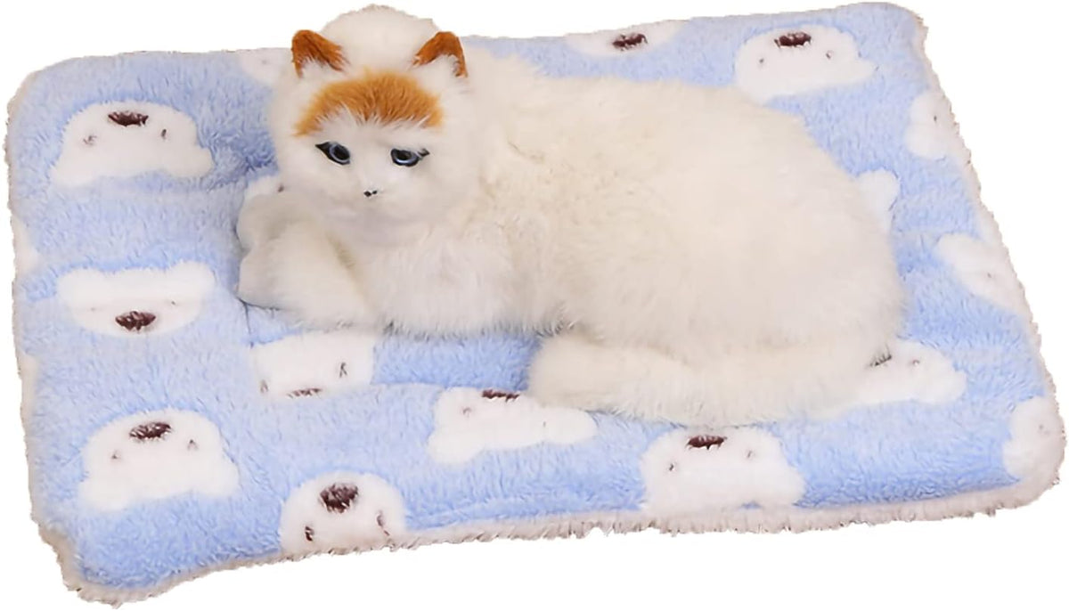 Cozy faux fur cat calming blanket for travel anxiety