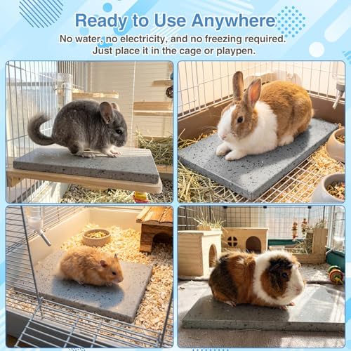 Chinchilla Cooling Stone Durable Cool Down Easy Clean in Hot Summer for Rabbit Hamster Guinea Pig Chinchilla Kitten Small Animals Spots of Dark Grey - Image 7