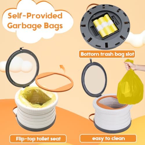 SunnySmile travel potty folded for easy transport