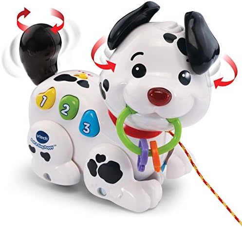 Close up view of the flashing light up nose on VTech puppy toy