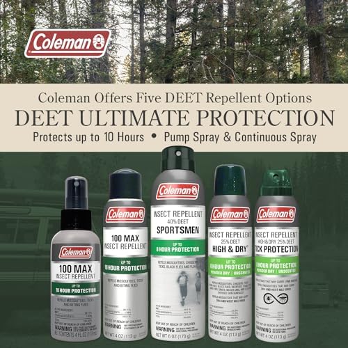 Authentic imported Coleman DEET insect repellent spray bottle for travel and hiking