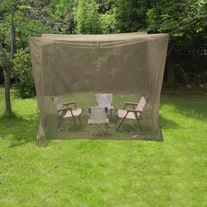 Tactical mosquito net folded for easy backpacking transport