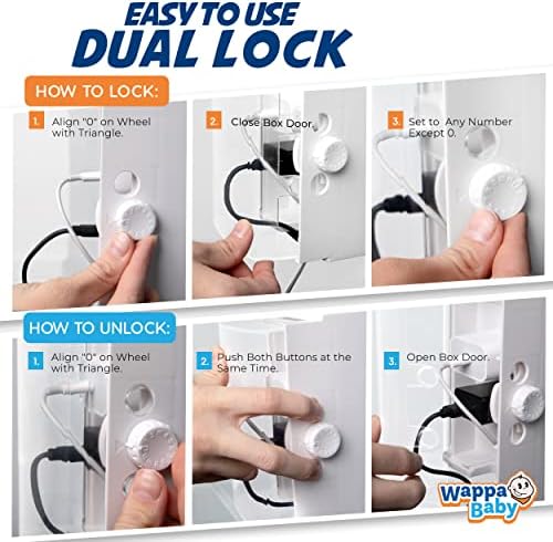 Clear childproof outlet box showing interior space