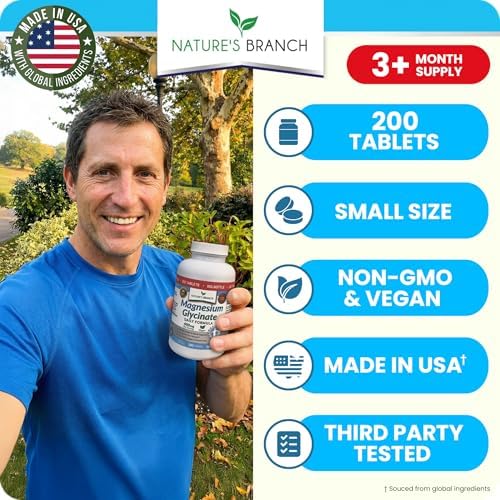 Nature's Branch Magnesium Glycinate 400mg supplement facts and ingredient list.
