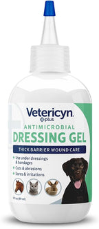Vetericyn Plus antimicrobial gel application on pet wound