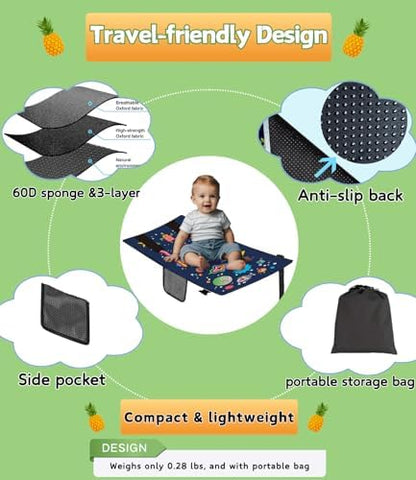 Zalhyrox portable travel bed for airplane showing extra thick padding