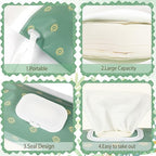 Side view of travel baby wipes pouch attached to a stroller