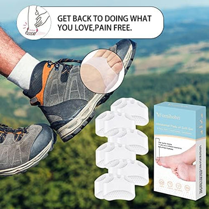 Six pairs of medical grade silicone metatarsal inserts for bunion protection.
