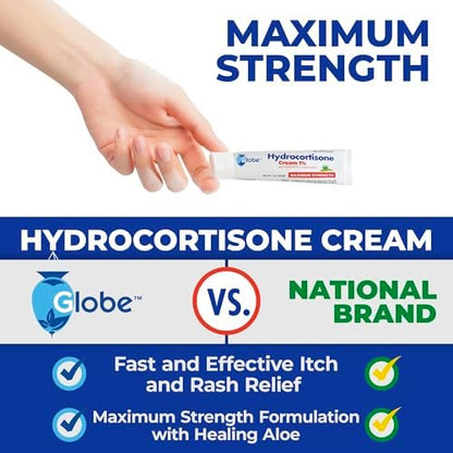 Globe anti-itch intensive formula tube for eczema and sensitive skin treatment.