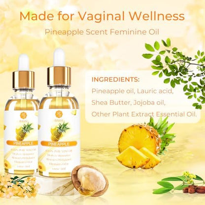 Three bottles of BASSI 1 fluid ounce feminine deodorant oils