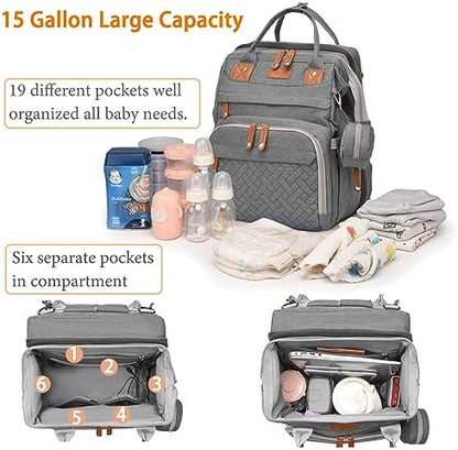 Close up view of Astro Alan backpack front pocket featuring three insulated baby bottle slots.