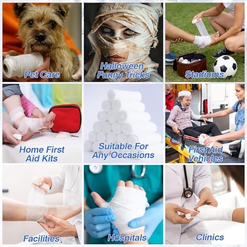 Individually wrapped MAQIHAN rolled gauze bandages for hygienic first aid storage.