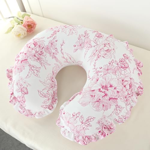 Dilimi ruffled breastfeeding pillow slipcover close up