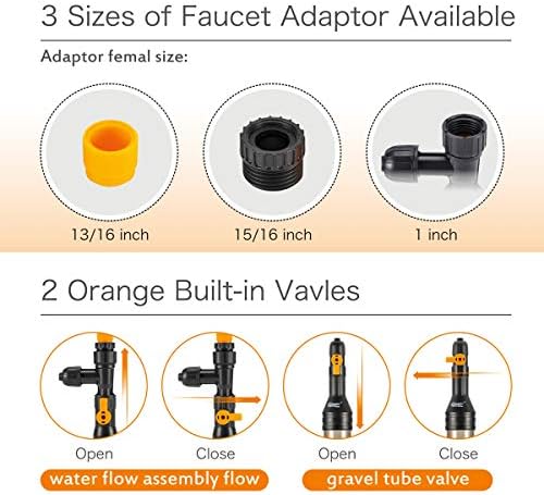 Hygger aquarium faucet connectors and adapters close up