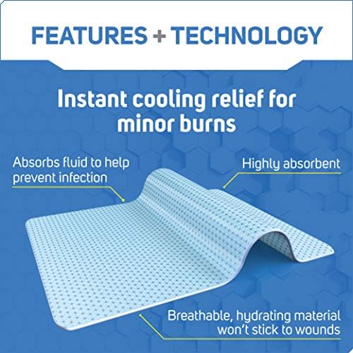 Care Science burn dressing showing moist side for cooling relief.