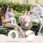 Lovevook convertible tote and backpack lifestyle view with stroller straps