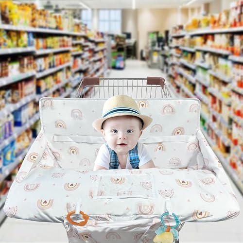 Gxfcymxbd hygienic supermarket cart seat liner showing the transparent phone pocket