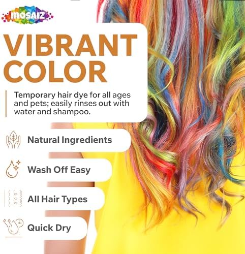 Close up of Mosaiz hair chalk pens showing vibrant color variety