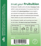 Liquid dietary supplement bottle of Dynamic Health Morinda citrifolia juice