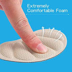 Huethy ergonomic foam heel liners placed inside a leather boot.