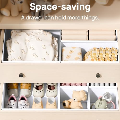 Vtopmart foldable fabric storage bins inside nursery drawer