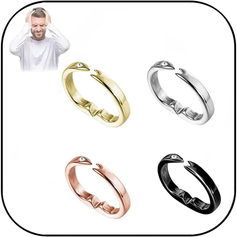 MIFYNN Auvulis migraine rings front view showing four metallic colors for holistic wellness