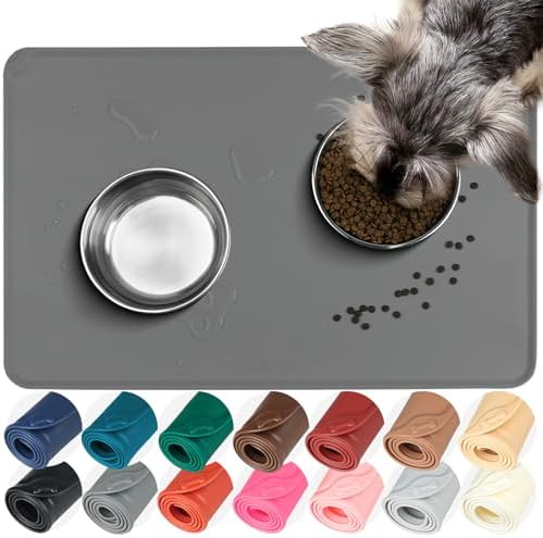 Vivaglory silicone pet placemat with raised lip