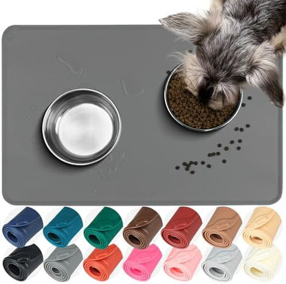 Vivaglory silicone pet placemat with raised lip