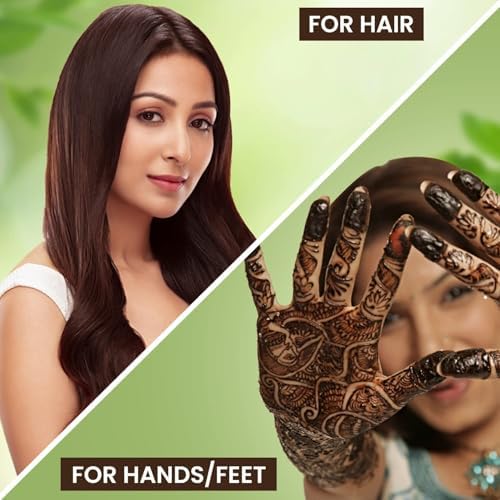 Finely ground green henna powder for hair health and anti dandruff scalp care.