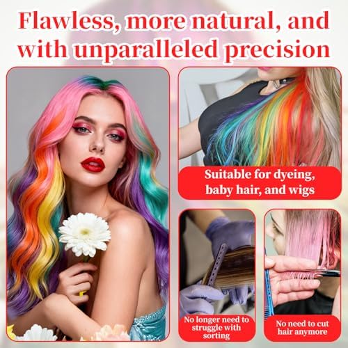 Side view of balayage board and hair coloring accessories