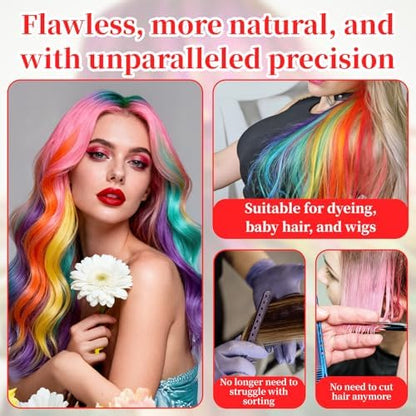 Side view of balayage board and hair coloring accessories
