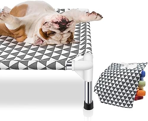 Kuntrust Elevated Outdoor Dog Bed, Medium Size, Cotton Material, Non-Slip Feet, Fits up to 70lbs - Image 3