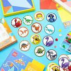 Flushable paper dinosaur stickers for toilet aiming