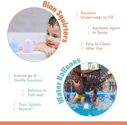 OmniHaven summer water toys kit demonstrating the quick fill splash mechanism.