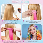 Kids enjoying temporary colorful hair dye at a party