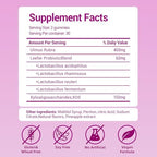 Nexiva Faizalybova feminine probiotics gummies supplement facts and ingredients label