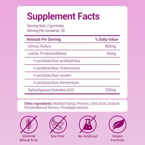 Nexiva feminine probiotic gummies tropical pineapple flavor supplement label view
