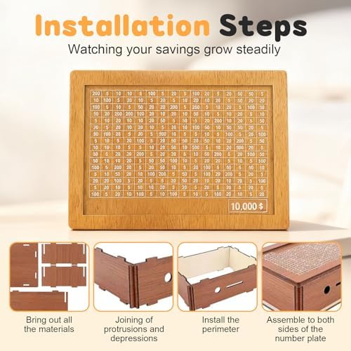 Teamoda brown wood savings vault showing smooth polished edges and sturdy base
