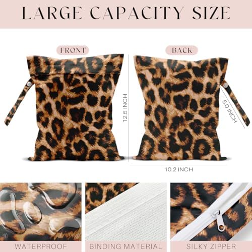 Zcyxuuw leopard print wet bag showing handle strap detail