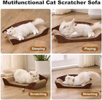 ZOMISIA premium cardboard cat scratch pad packaging contents including screws and catnip