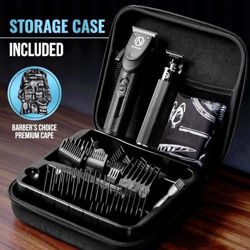 Premium hard storage case open displaying the organized professional clipper and trimmer kit contents