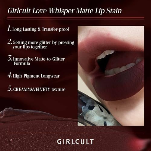 GIRLCULT Matte Lip Stain â€“ Lightweight Velvet Lip Tint, Long Lasting Liquid Lipstick, Transfer Resistant, Non-Drying & Smudge Proof Formula (M60) - Image 5