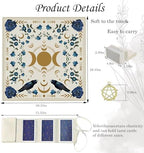 Close up of Knana tarot mat showing celestial artwork