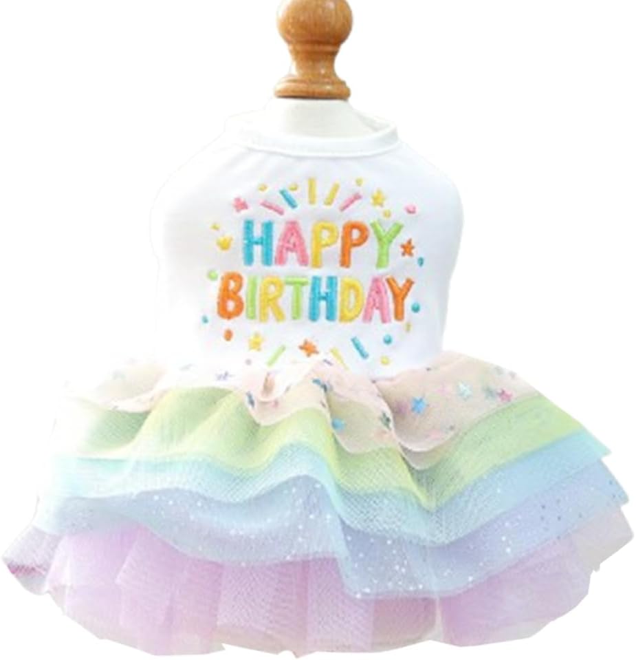 JAAQUCD dog birthday outfit girl puppy princess tutu dress front view