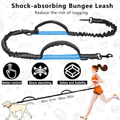 Lievuiken double handle dog walking belt featuring comfortable soft neoprene padded grips.