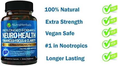 NutraHerbals brain booster supplement bottle side profile
